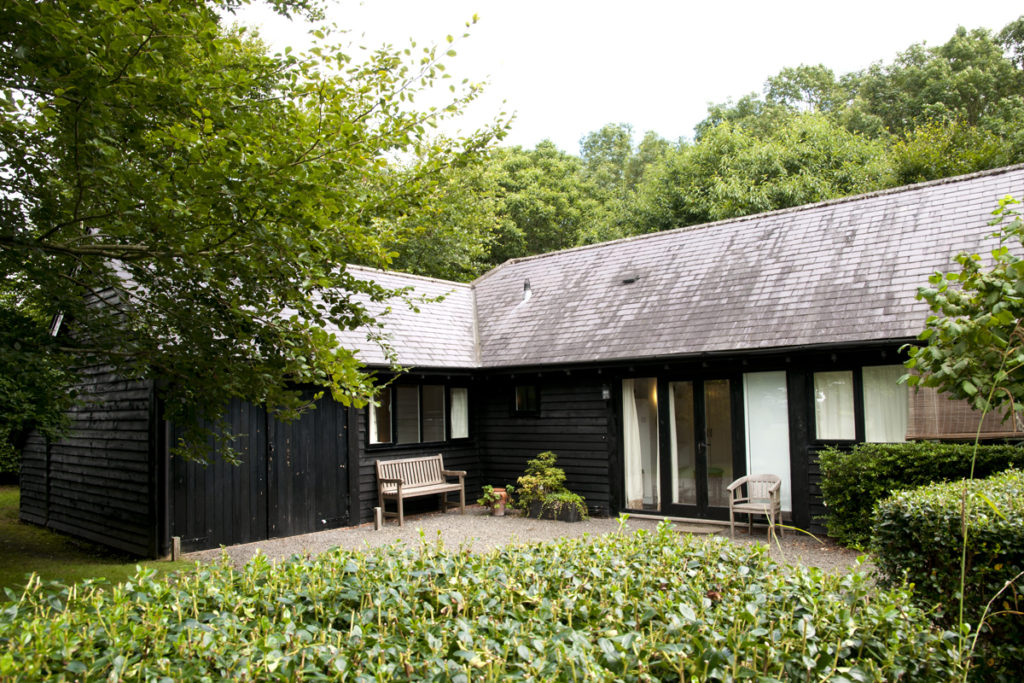 The front of All Saints Cottage, a single-storey holiday cottage for rental near Woodborough and Pewsey in Wiltshire